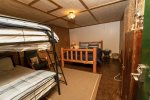 CABIN BEDROOM 7 WITH A FULL/DOUBLE BED & BUNK BEDS WITH TWIN MATTRESSES 